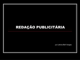 REDAÇÃO PUBLICITÁRIA