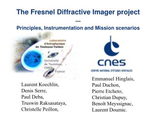 The Fresnel Diffractive Imager project --- Principles, Instrumentation and Mission scenarios