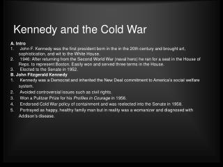 Kennedy and the Cold War