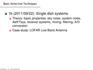 Basic Detection Techniques
