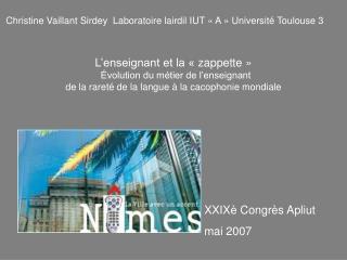 Christine Vaillant Sirdey Laboratoire lairdil IUT « A » Université Toulouse 3