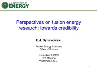 Perspectives on fusion energy research: towards credibility