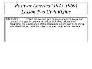 Postwar America (1945-1969) Lesson Two Civil Rights
