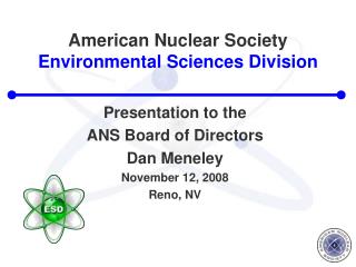 American Nuclear Society Environmental Sciences Division