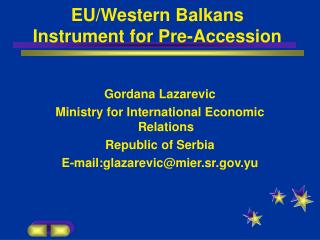 EU /Western Balkans Instrument for Pre-Accession
