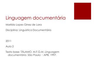 Linguagem documentária