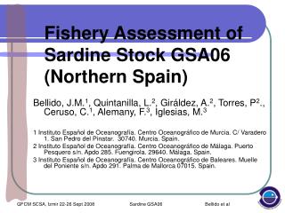 Fishery Assessment of Sardine Stock GSA06 (Northern Spain)