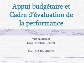 Appui budgétaire et Cadre d’évaluation de la performance