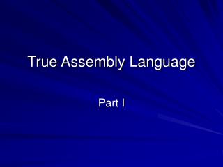 True Assembly Language