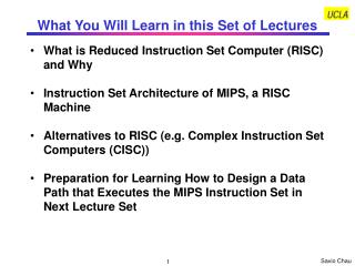 What You Will Learn in this Set of Lectures
