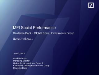 MFI Social Performance