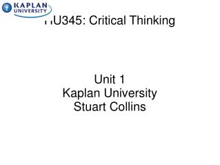 HU345: Critical Thinking