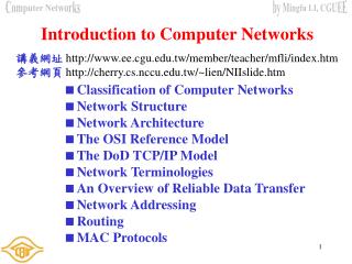 Introduction to Computer Networks