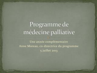 Programme de médecine palliative