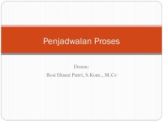 Penjadwalan Proses