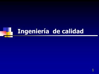 Ingeniería de calidad