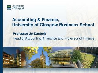 Accounting &amp; Finance, University of Glasgow Business School