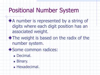 Positional Number System