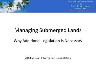 Managing Submerged Lands