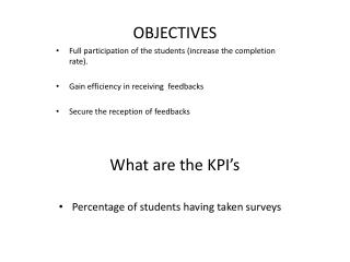 What are the KPI’s