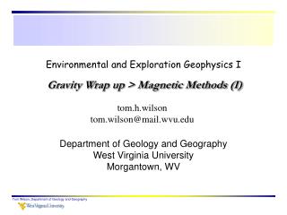 Environmental and Exploration Geophysics I
