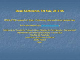 Israel Conference, Tel Aviv, 24-3-05