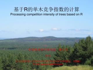 基于 R 的单木竞争指数的计算 Processing competition intensity of trees based on R