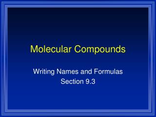 Molecular Compounds