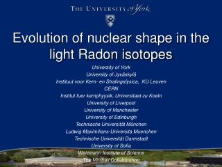 Evolution of nuclear shape in the light Radon isotopes