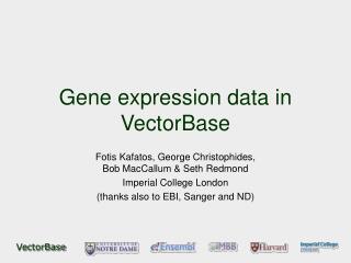 Gene expression data in VectorBase