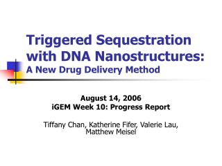 Triggered Sequestration with DNA Nanostructures: A New Drug Delivery Method