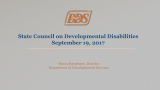 State Council on Developmental Disabilities September 19, 2017