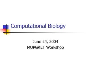 Computational Biology