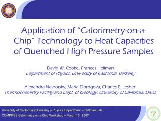 University of California at Berkeley – Physics Department – Hellman Lab