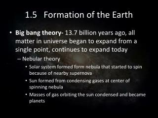 1.5 Formation of the Earth