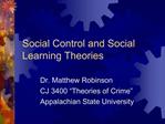 Social Control and Social Learning Theories