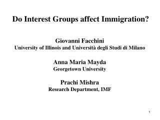 Do Interest Groups affect Immigration?