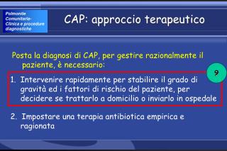 CAP: approccio terapeutico