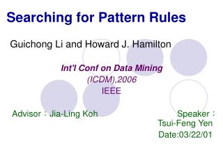 Searching for Pattern Rules