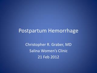 Postpartum Hemorrhage