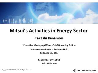 Mitsui’s Activities in Energy Sector