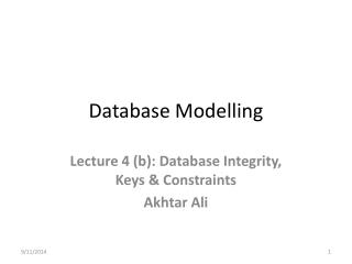 Database Modelling