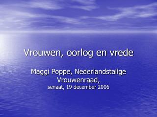 Vrouwen, oorlog en vrede