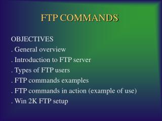 FTP COMMANDS