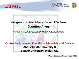 Progress on the Aberystwyth Electron Counting Array