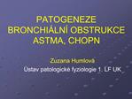 PATOGENEZE BRONCHI LN OBSTRUKCE ASTMA, CHOPN