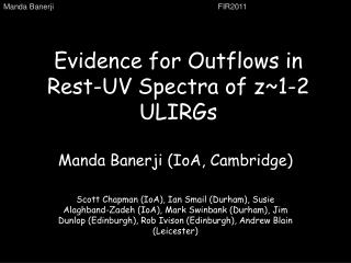 Evidence for Outflows in Rest-UV Spectra of z~1-2 ULIRGs