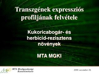 Transzgének expressziós profiljának felvétele