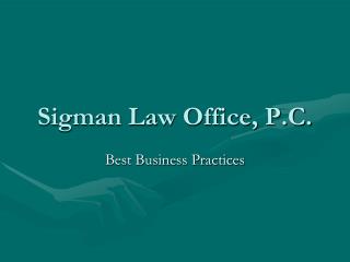 Sigman Law Office, P.C.