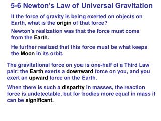 5-6 Newton’s Law of Universal Gravitation